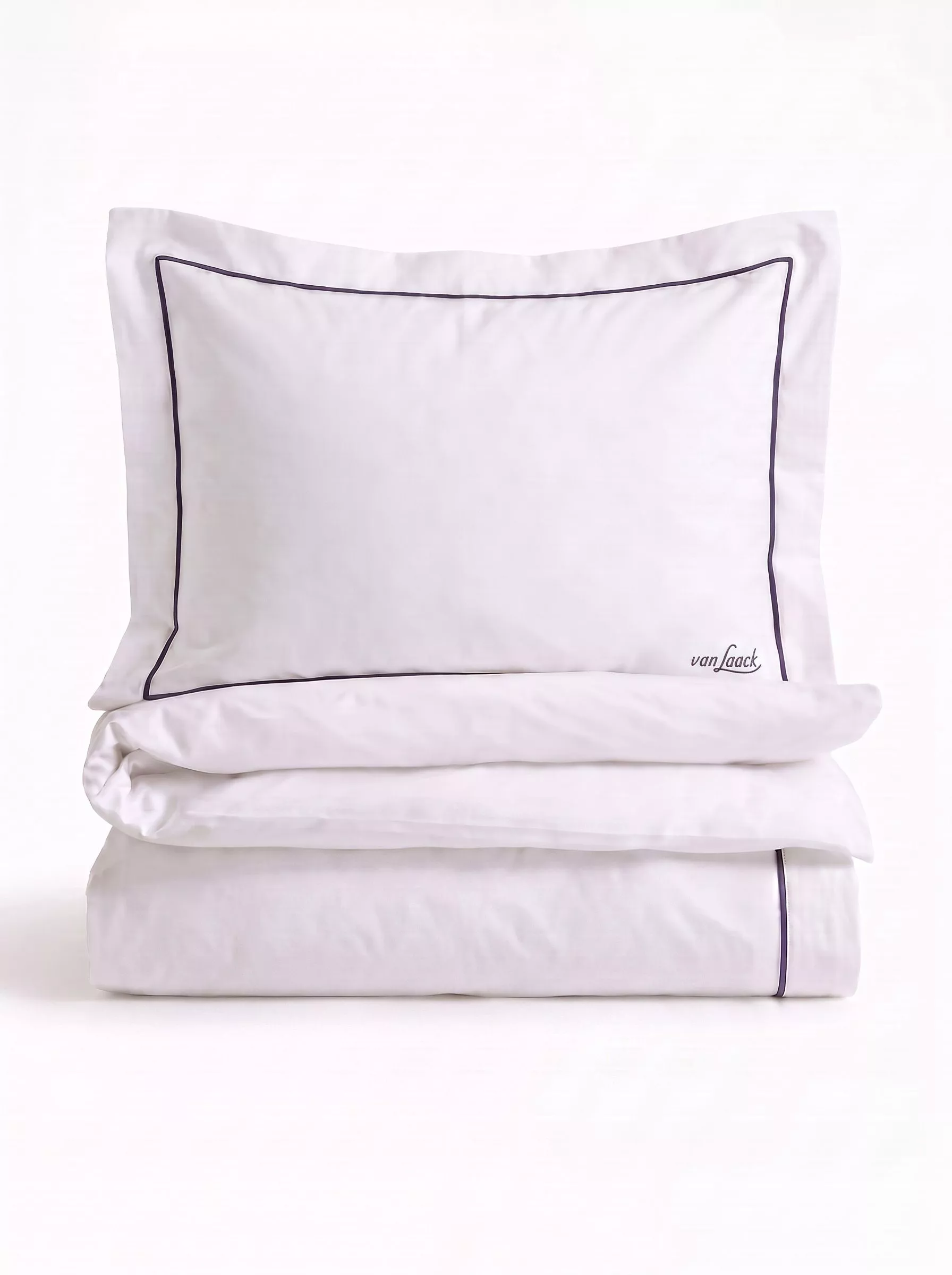 van Laack КОМПЛЕКТ ПОСТЕЛЬНОГО БЕЛЬЯ BEDLINEN SET2
 цвет белый с серой окантовкой ,photo 1