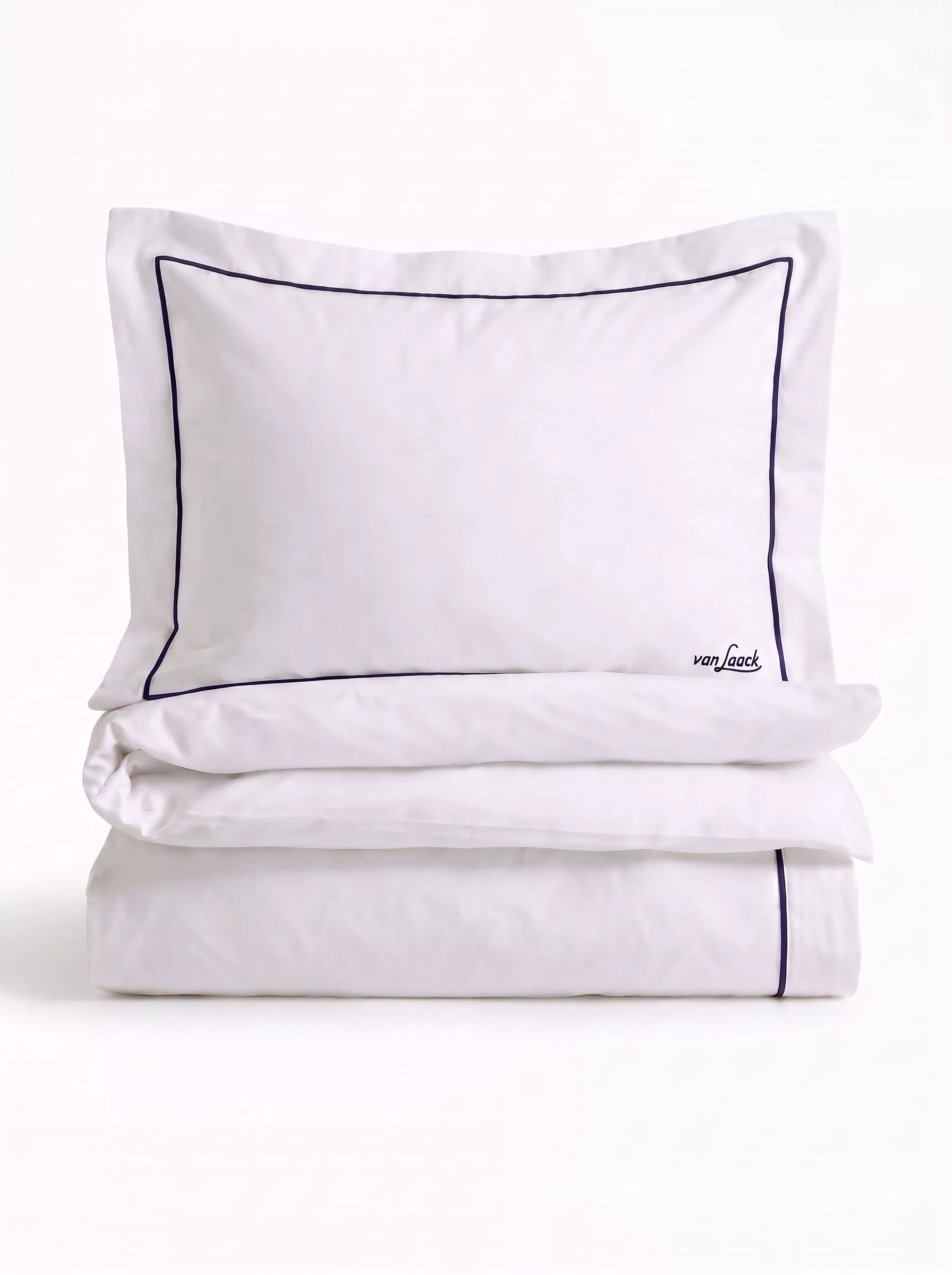 van Laack КОМПЛЕКТ ПОСТЕЛЬНОГО БЕЛЬЯ BEDLINEN SET2
 цвет белый с синей окантовкой ,photo 1