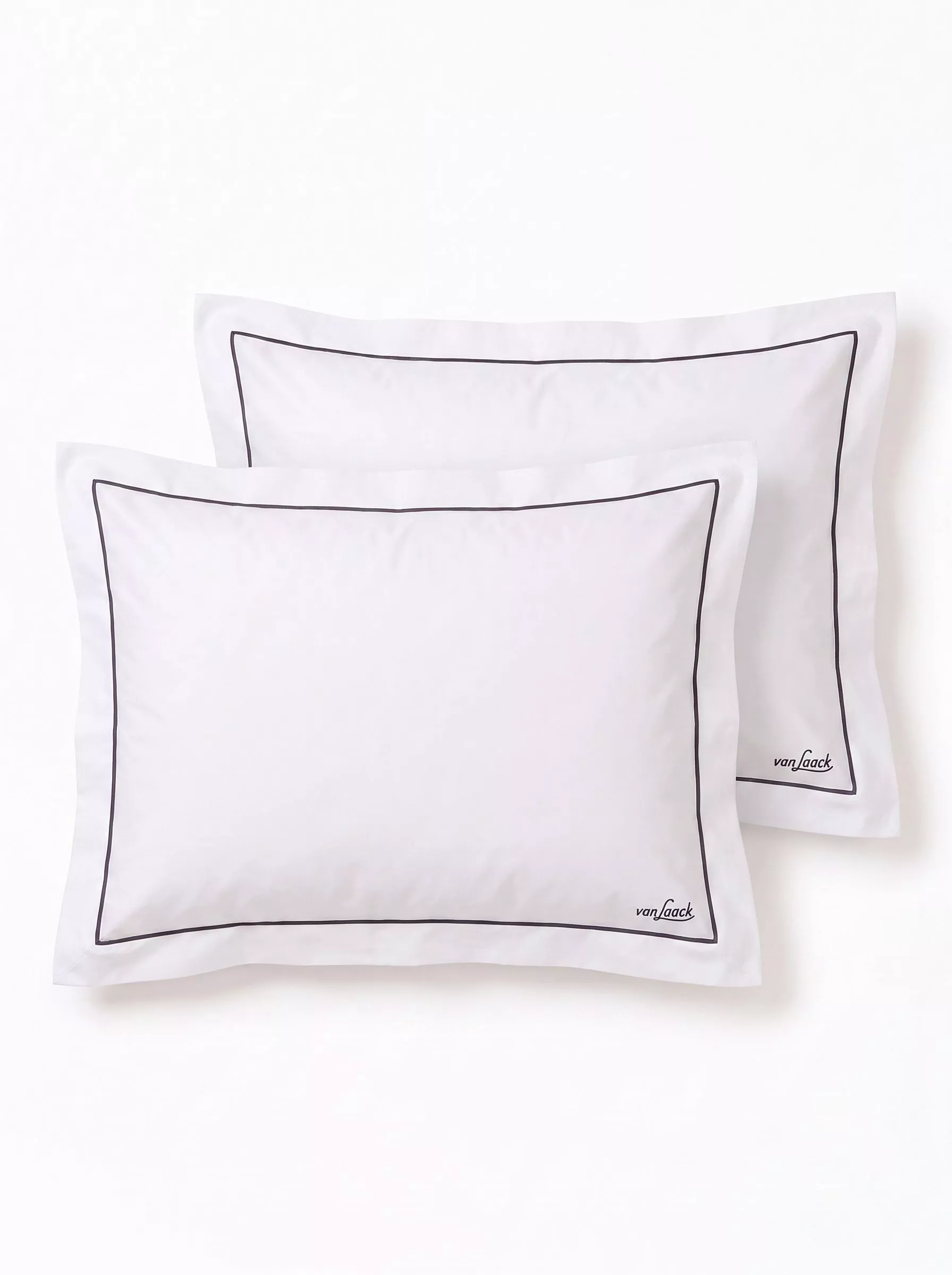 van Laack КОМПЛЕКТ ПОСТЕЛЬНОГО БЕЛЬЯ BEDLINEN SET3
 цвет белый с серой окантовкой ,photo 2