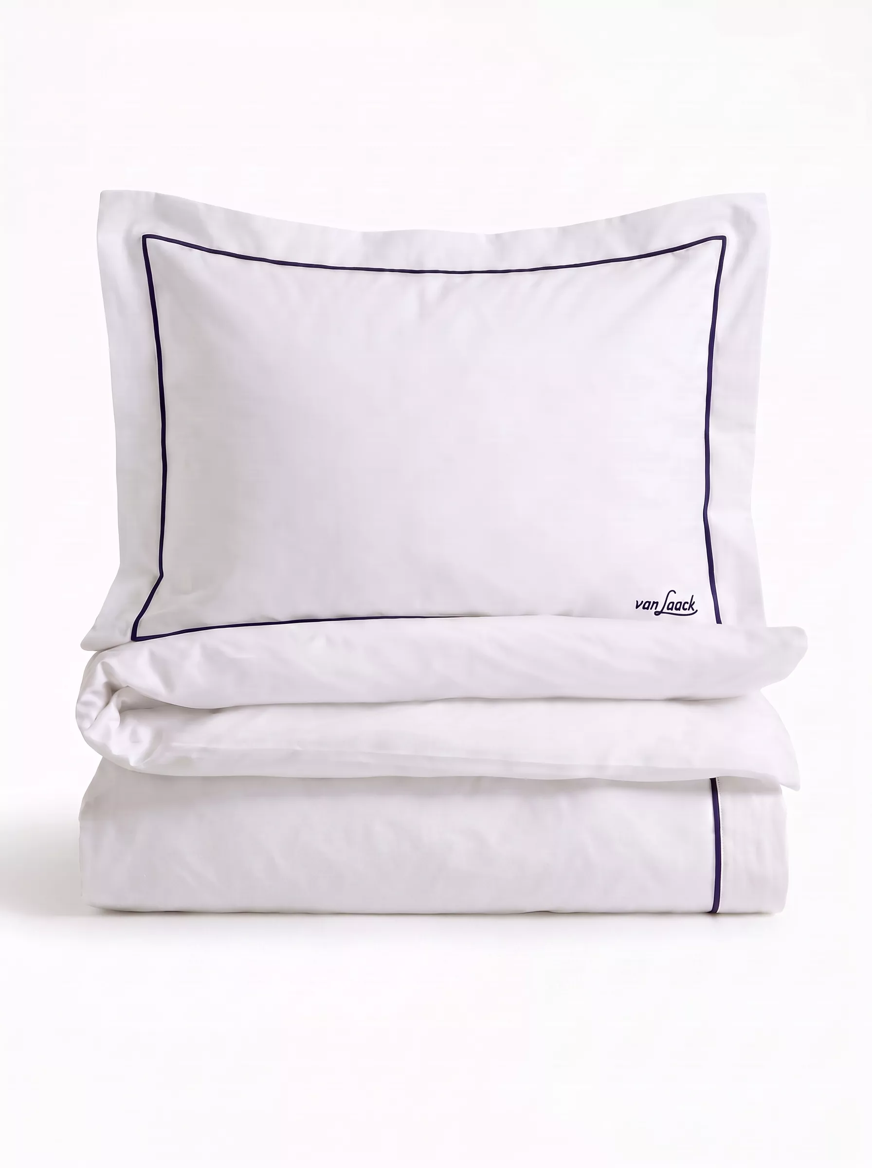 van Laack КОМПЛЕКТ ПОСТЕЛЬНОГО БЕЛЬЯ BEDLINEN SET2
 цвет белый с синей окантовкой ,photo 1
