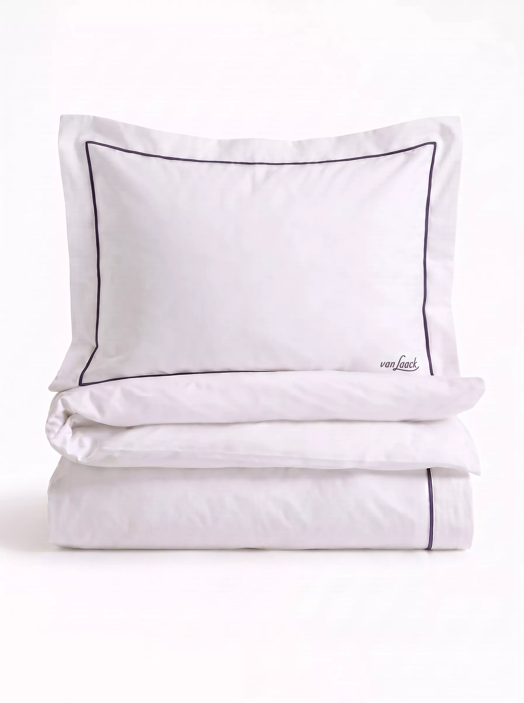 van Laack КОМПЛЕКТ ПОСТЕЛЬНОГО БЕЛЬЯ BEDLINEN SET2
 цвет белый с серой окантовкой ,photo 1