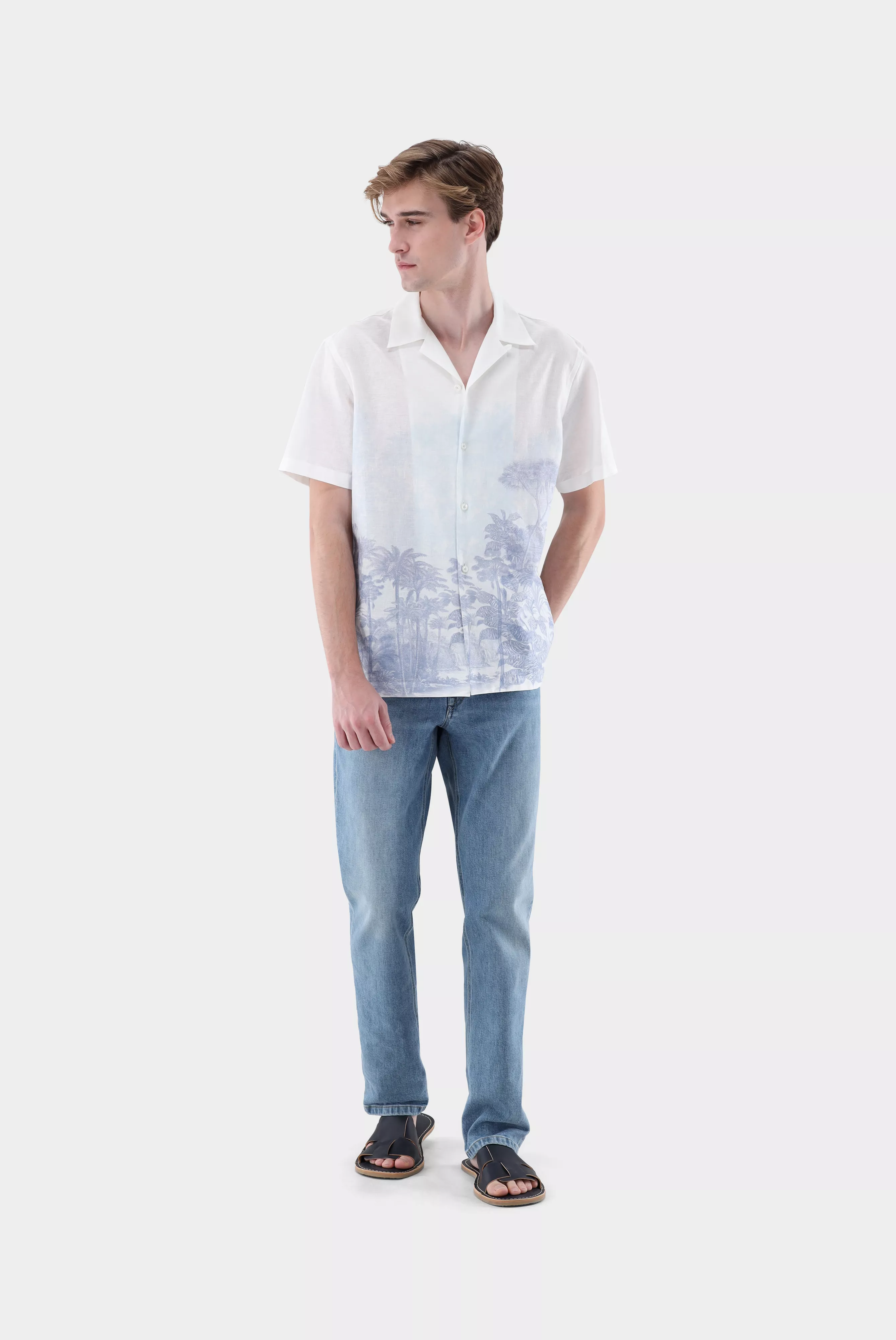 van Laack СОРОЧКА RIDU S
 цвет синий ,photo 5