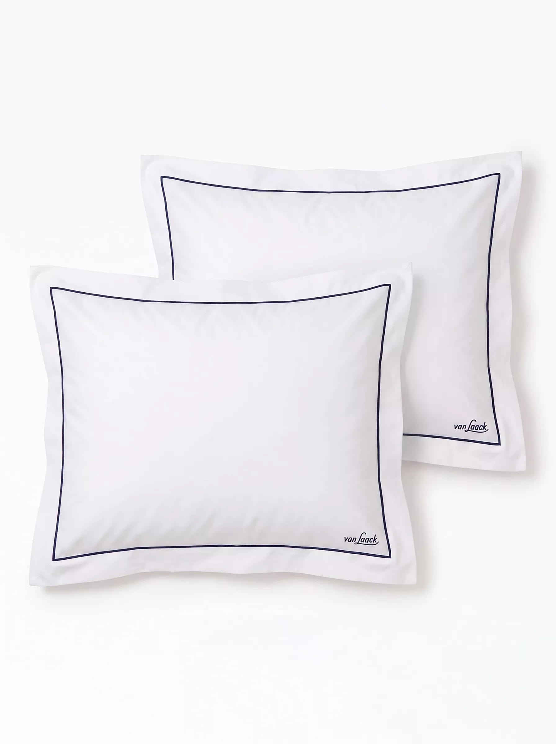 van Laack НАБОР НАВОЛОЧЕК PILLOW SET1
 цвет белый с синей окантовкой ,photo 1