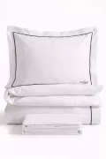 КОМПЛЕКТ ПОСТЕЛЬНОГО БЕЛЬЯ BEDLINEN SET3
 цвет белый с серой окантовкой
